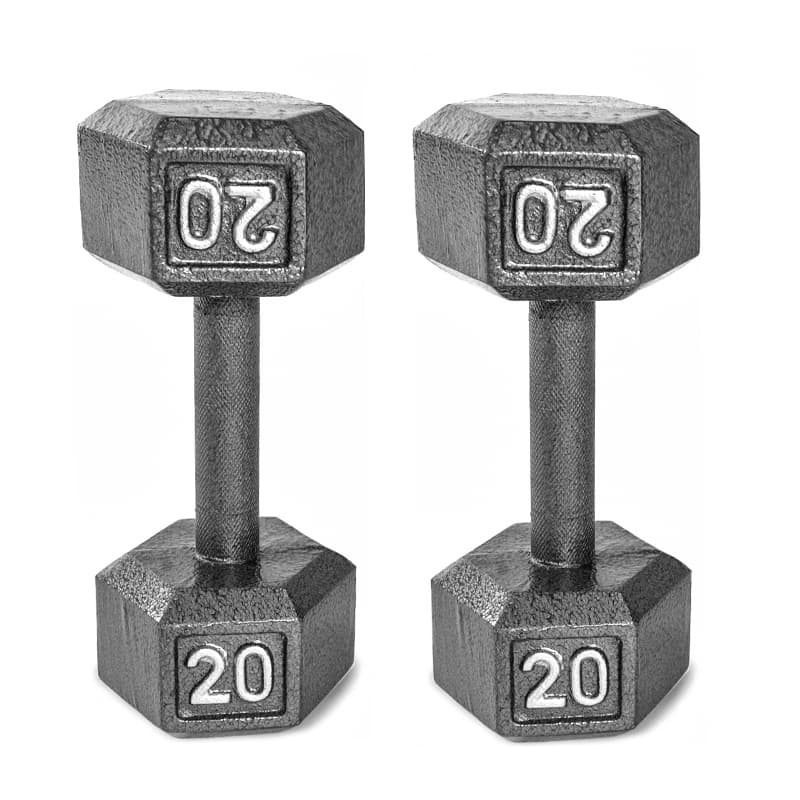 cast iron hex dumbbell