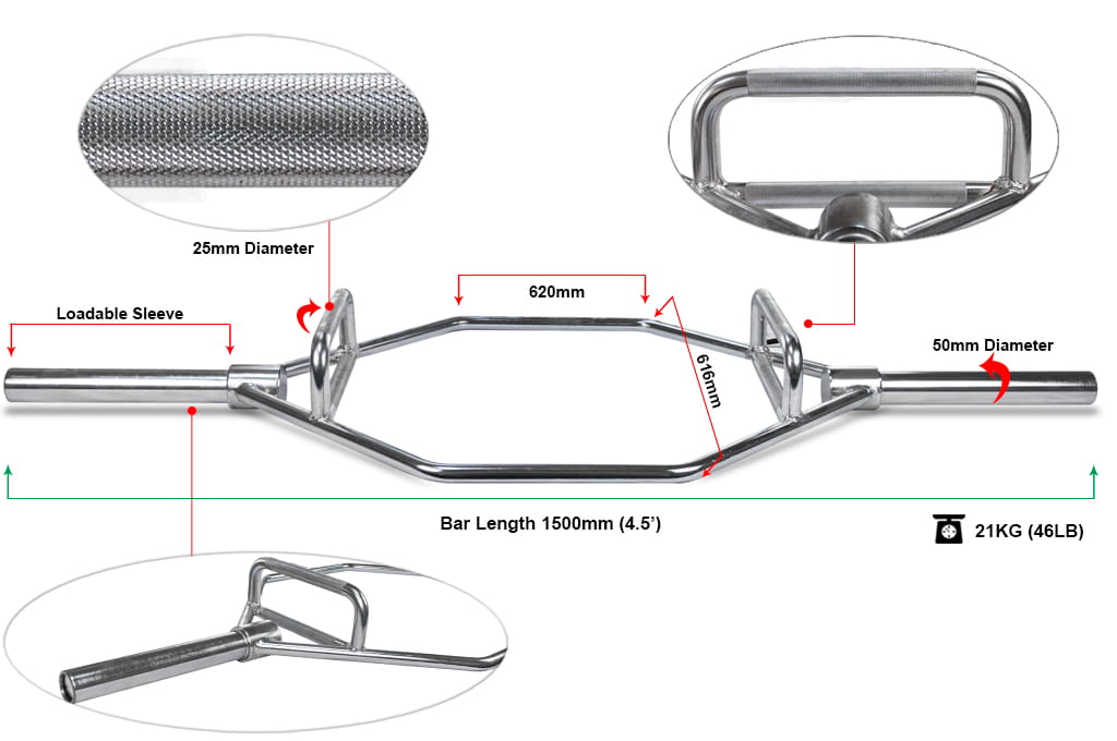 Standard Deadlift Hex Trap Bar