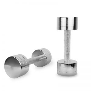chrome dumbbells set