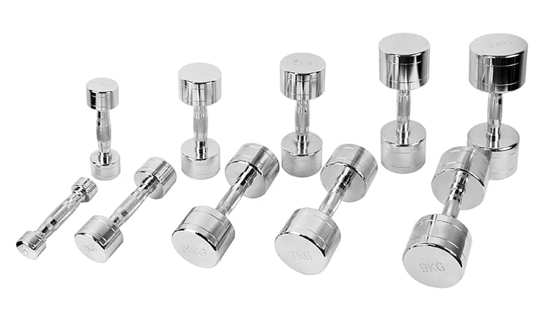 chrome dumbbell set