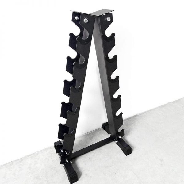 a shape dumbbell rack